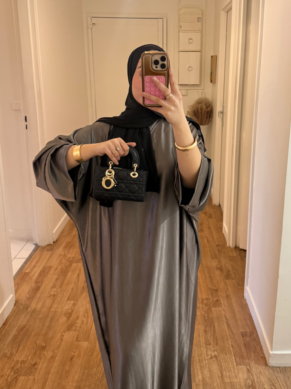 ABAYA en soie — taupe